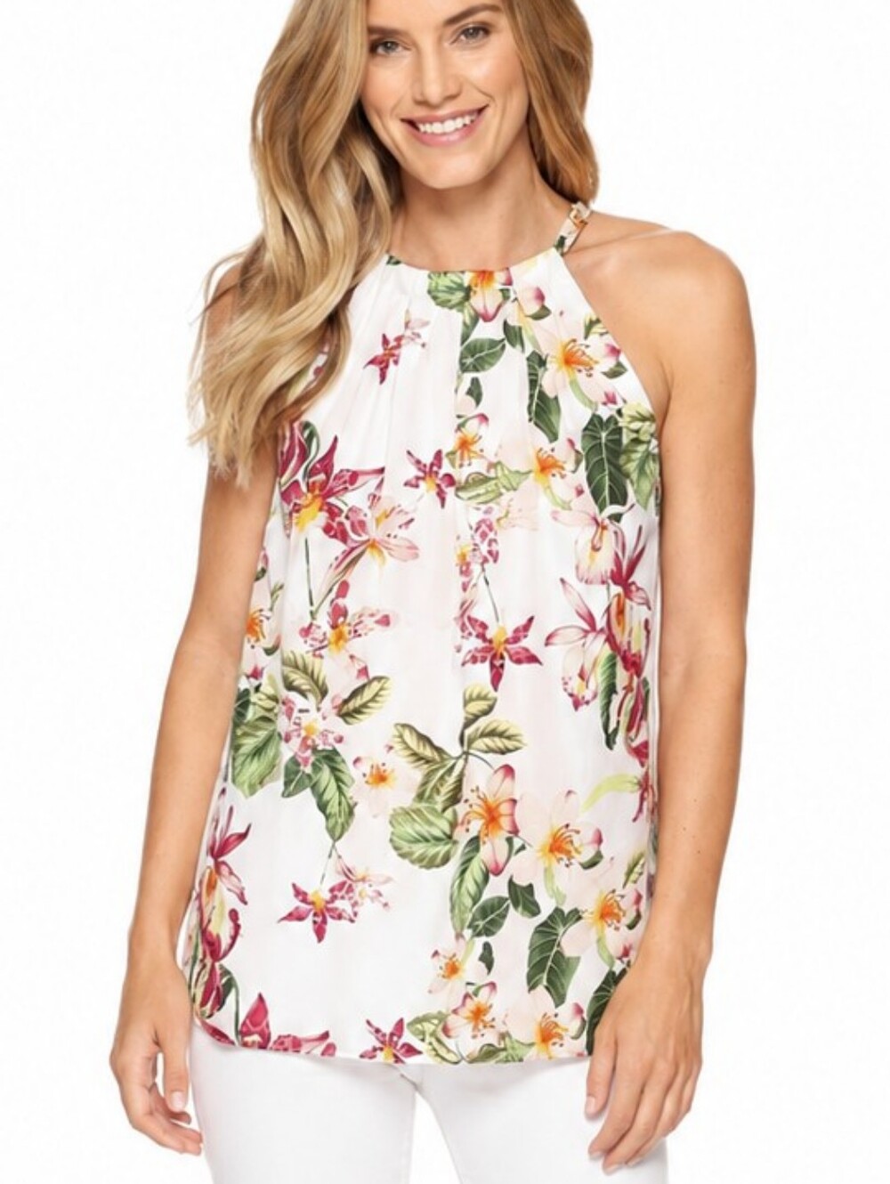 Tommy Bahama Le Tigre Orchid Silk Halter Top XS